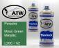 Preview: Porsche, Moss Green Metallic, L20C / X2: 400ml Sprühdose + 400ml Klarlack - Set, von ATW Autoteile West.